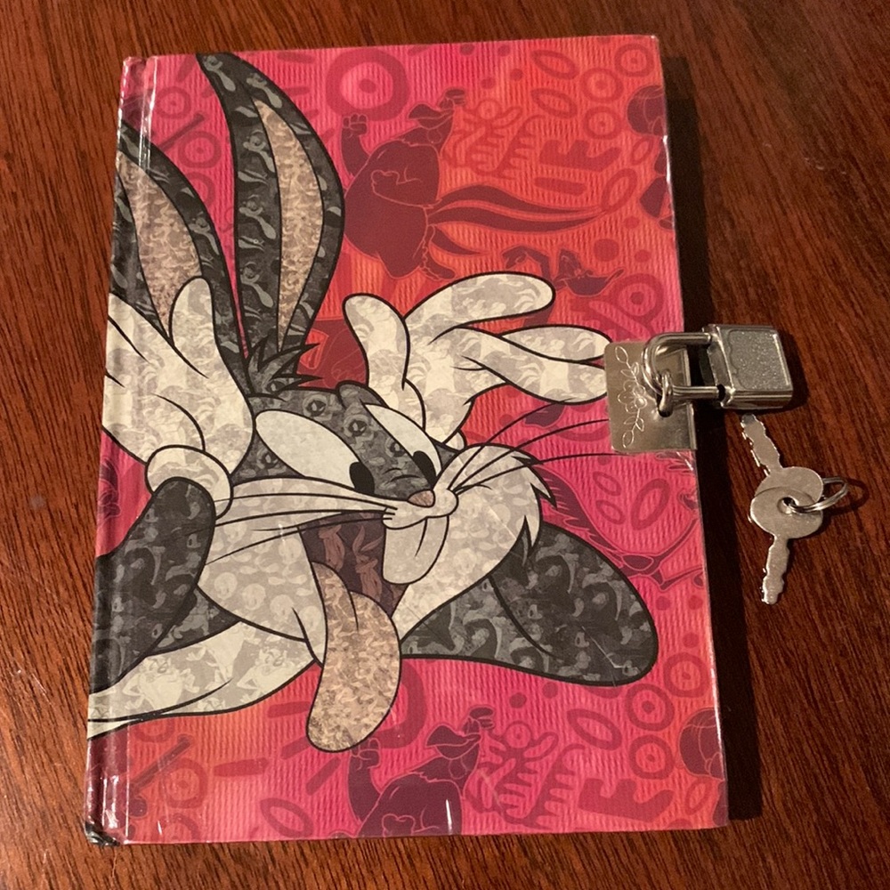 Bugs Bunny Locking Diary Journal Looney Tunes Warner Brothers vtg 2000 BugsBunny